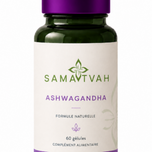 : Flacon d'Ashwagandha Bio KSM-66 contenant 90 gélules végétales. Complément alimentaire à base d'extrait de racine d'ashwagandha biologique standardisé KSM-66®